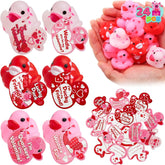 JOYIN 24-Pack Valentine's Day Mini Rubber Ducks (1.2 Inches) with Gift Cards