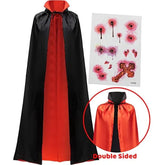 Adult Unisex Vampire Costume Set with Cape and Tattoo Scar
