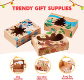 36 Foiled Kraft Christmas Cookie Boxes with Window, 8.5 x 5.75 x 2.75 Inches