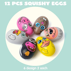 JOYIN 12-Pack Easter Squishy Eggs - Animal-Themed Slow-Rising Stress Relief Toys