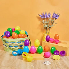 100 Colorful Bright Plastic Easter Egg Shells (2.3 Inches)