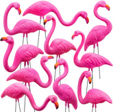 10 Pink Flamingo Yard Ornaments, Small