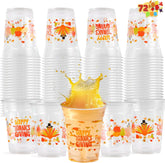 72-Pack Thanksgiving Disposable Plastic Cups