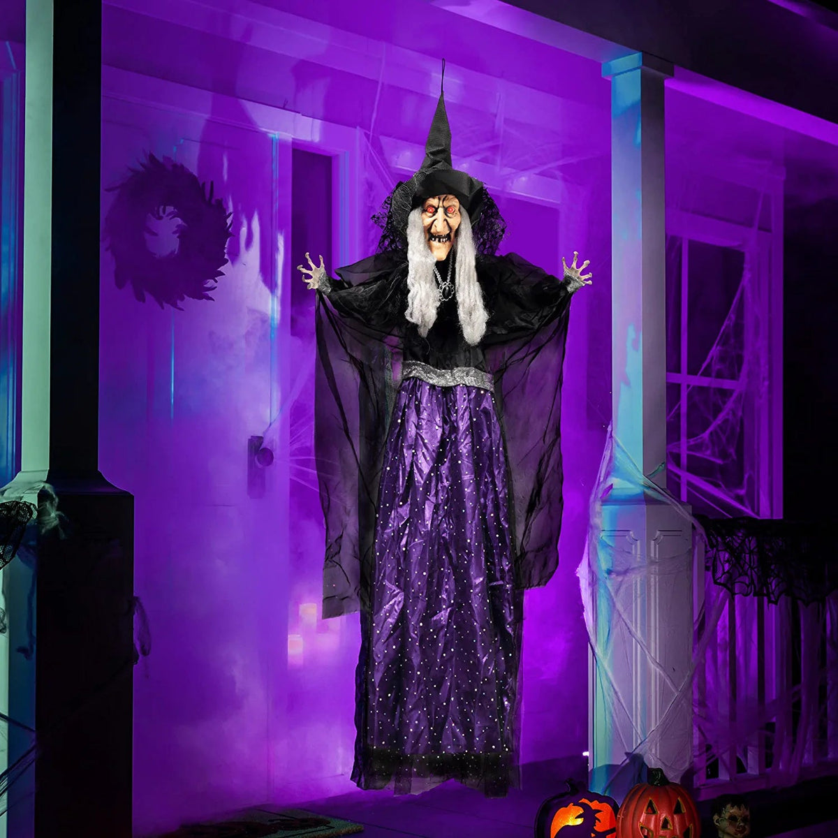 47-Inch Animated Hanging Witch