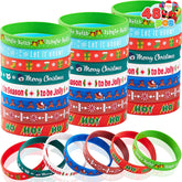 Silicone Bracelets, 12 Designs, 48 Pieces