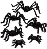 6-Pack Halloween Black Spider Set