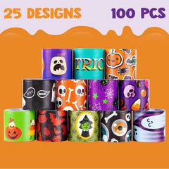 100-Pack Halloween Friendship Slap Bracelets for Kids