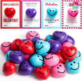 JOYIN 36-Pack Heart-Shaped Stress Balls with Cards, Stress Relief Fidget Toys for Valentine's Day Party Favors
