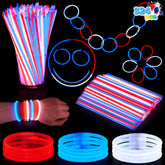 JOYIN 324 Pcs 4th of July Glow Sticks with Connectors - 8" Red White Blue Glow in the Dark Bracelets Necklaces for Kids Adults, Patriotic Light Up Toys for Independence Day Party Favor Accessory Supply