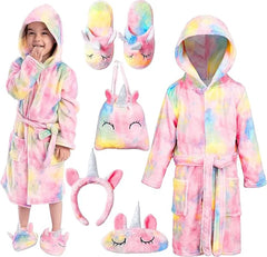 Kids Unicorn Robe & Bath Set