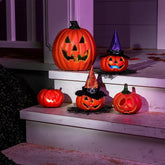 Halloween Pumpkin Light-Up Decoration Set, 5-Pack
