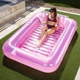 85x57 Inch Extra Large Pink Sun Tan Tub Adult Pool Float Raft for Sunbathing