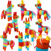 8-Pack Mini Donkey Piñatas, Multicolor