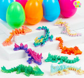 8 Prefilled Easter Eggs with 3D Articulated Dragon Fidget Toys, Easter Party Favors for Kids
