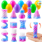8 Prefilled Easter Eggs with 3D Printed Impossible Cone Fidget Toys, Easter Party Favors for Kids