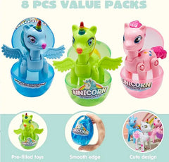 8 Unicorn Deformation Toy Easter Eggs for Kids Party & Hunt