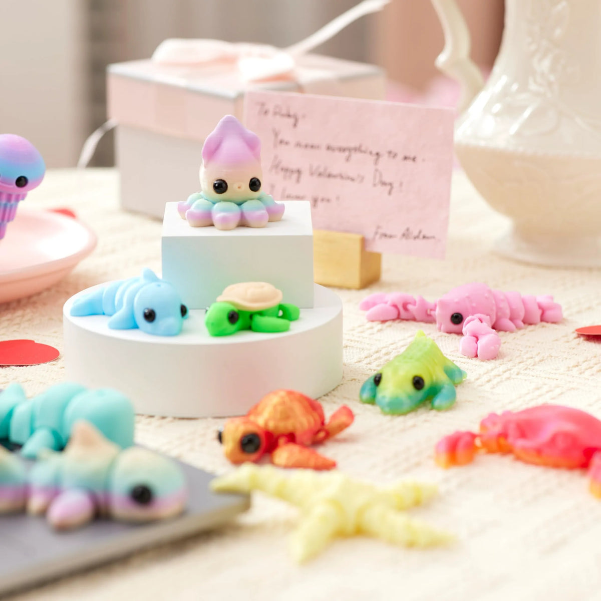 28 Valentine's Day Cards with 3D Ocean Animal Designs for Kids