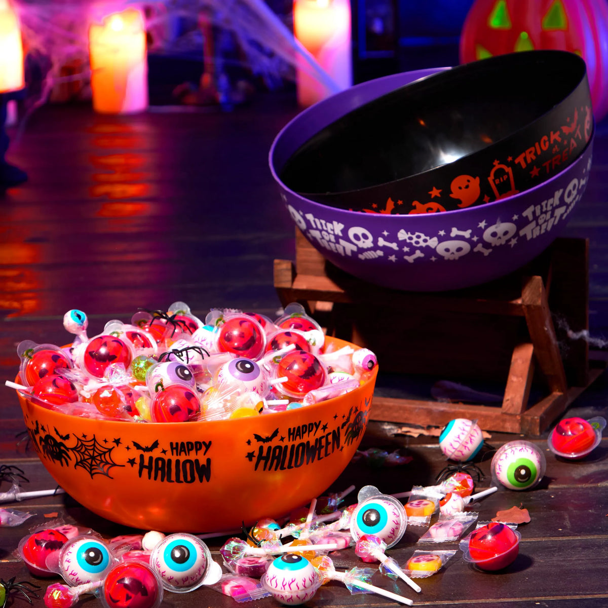 3 PCS Halloween Candy Bowls, 9.6" x 4.4" Trick or Treat Bowls