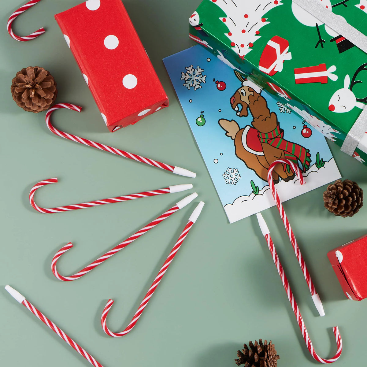 24 Christmas Candy Cane Ballpoint Pens for Kids Gifts