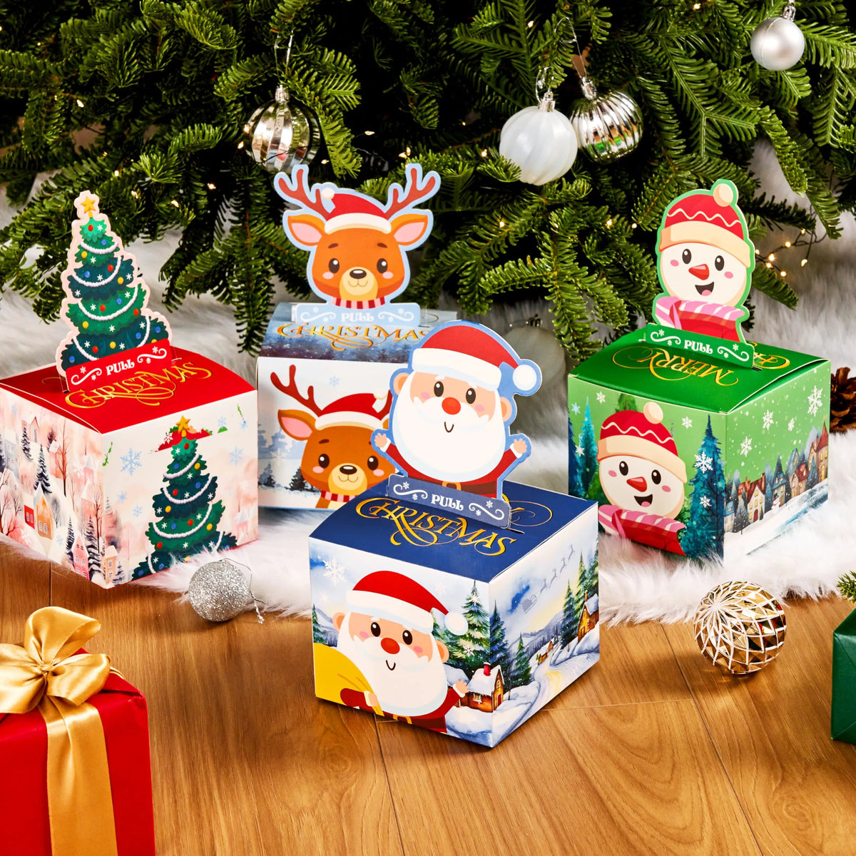 4-Pack Christmas Cash Gift Pull Boxes
