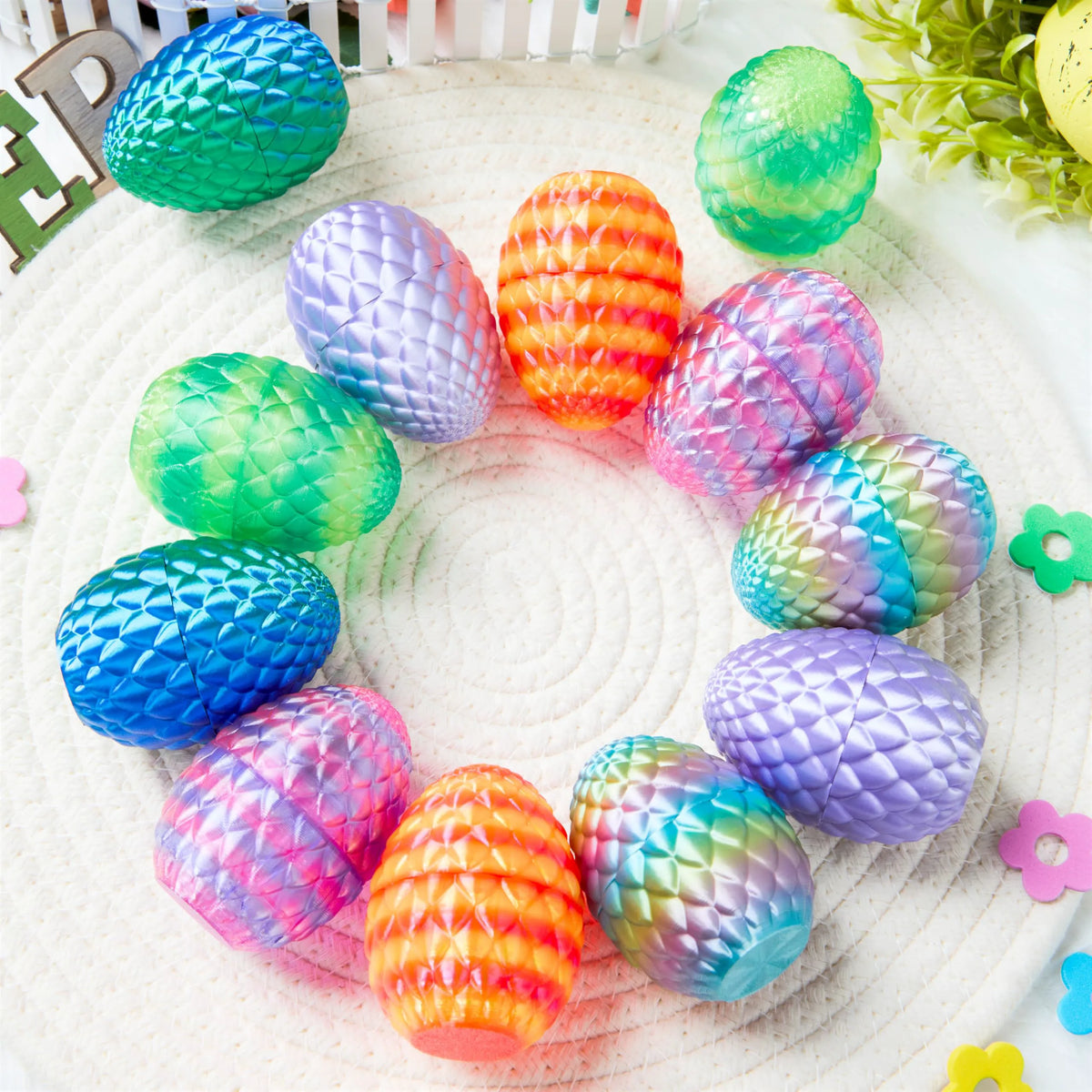 12 Pack 3D Printed Dragon Easter Eggs (Empty)