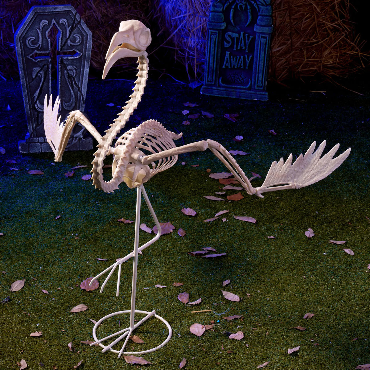 27.6-Inch Flamingo Skeleton Halloween Decoration