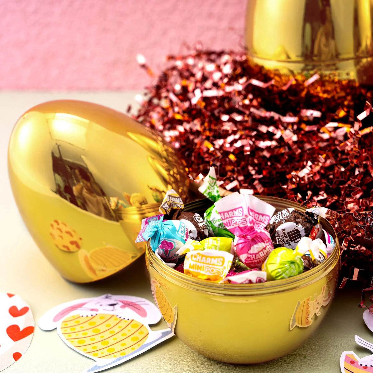 6 Large Gold Easter Eggs, 6-Inch Jumbo Plastic Fillable Eggs for Easter Hunt