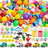 100 Prefilled Easter Eggs with Toys and Stickers (2.5 inches)