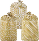 Holiday Gold Plastic Gift Bags