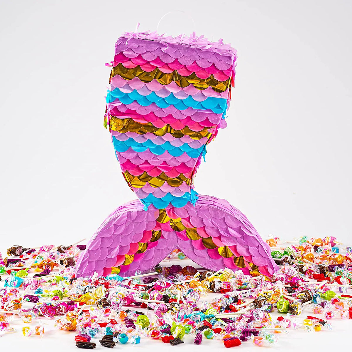 Mermaid Pinata Set with Plastic Bat and Paper Blindfold