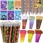 Halloween Pencil, Ruler & Notepad Set (24-Pack)