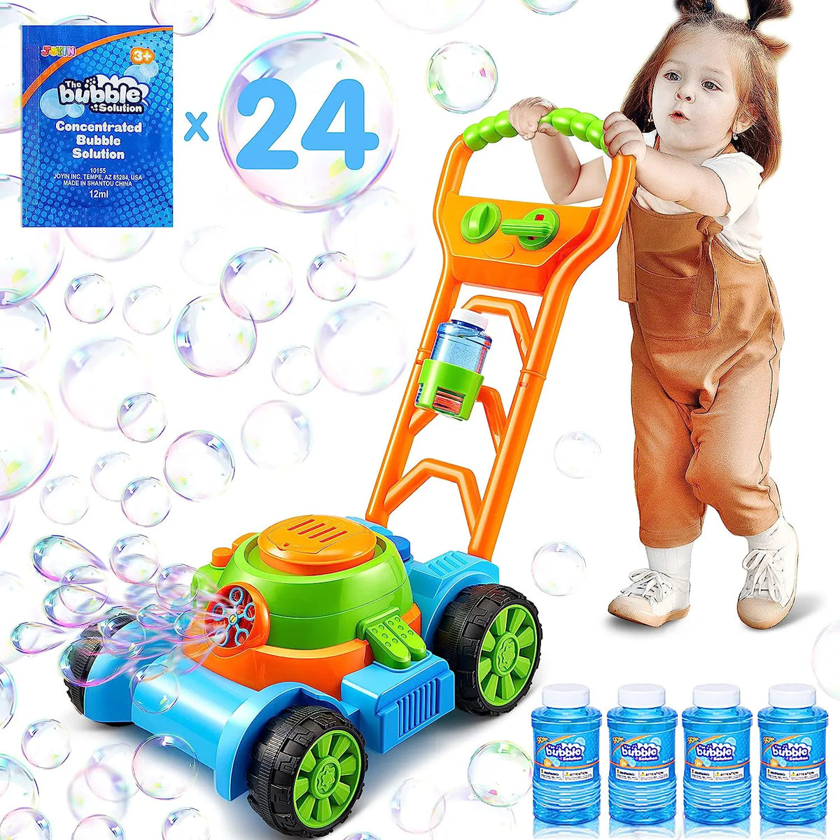 Sloosh Bubble Lawn Mower Toddler Toy, Blue