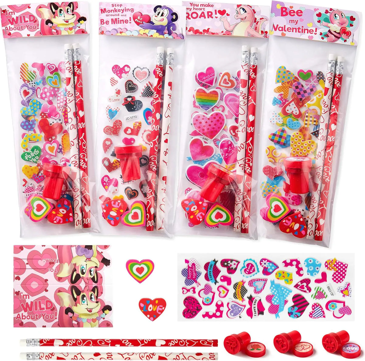 JOYIN 36-Piece Valentine Stationery Gift Set for Kids