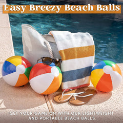 12 Pack Inflatable Beach Balls 16 Inch
