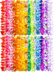 120-Pack Hawaiian Tropical Flower Leis for Kids and Adults