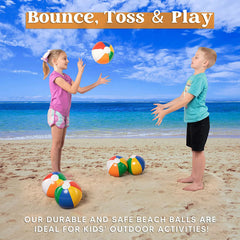 12 Pack Inflatable Beach Balls 16 Inch
