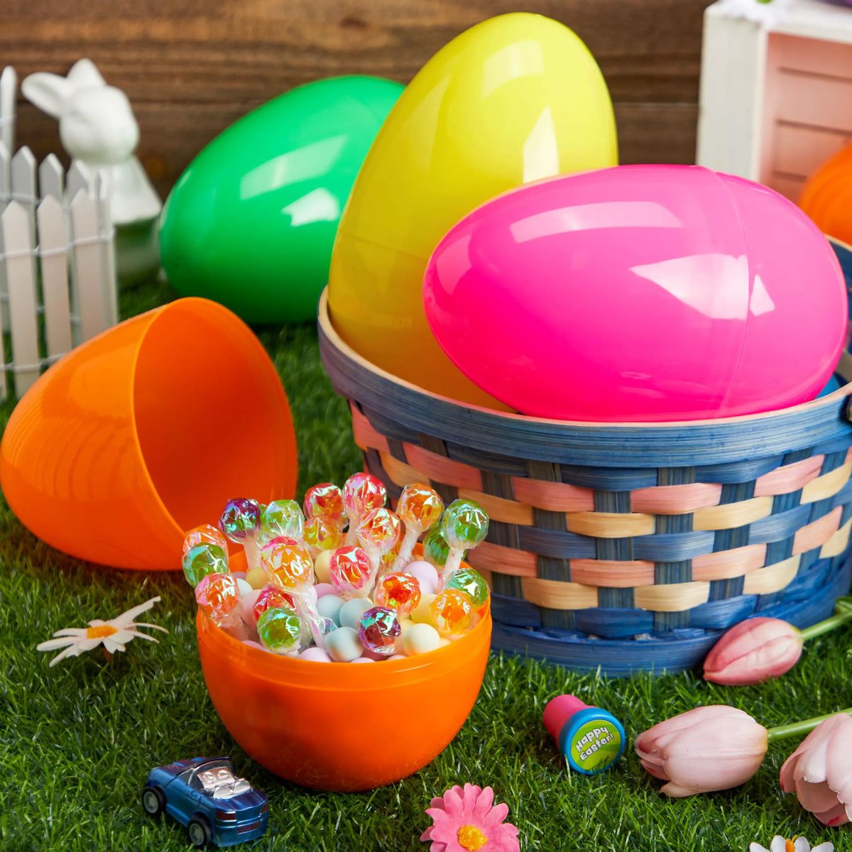 12 Large Plastic Easter Eggs, 6-Inch Colorful Jumbo Fillable Eggs