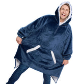 Adult Wearable Blanket Hoodie - Fleece Sherpa Pullover