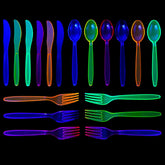 Neon Hard Plastic Cutlery (288-Piece Set)