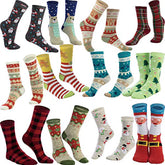 12 Pairs of Christmas Holiday Crew Socks
