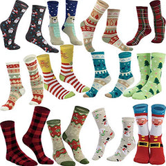 12 Pairs of Christmas Holiday Crew Socks