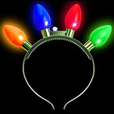 Christmas LED Light Up Bulb Headband - 1 Pack with 4 Colorful Bulbs & 6 Flashing Modes