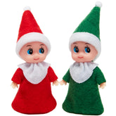 Christmas 2-Piece Tiny Elf Doll Set - 1 Red & 1 Green Elf