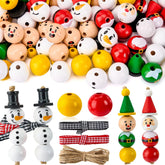 Christmas DIY Wooden Beads Craft - Printed Round Wood Beads