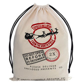 Christmas Santa Burlap Drawstring Gift Bag, 26 x 19 Inches