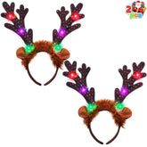 Christmas Light-Up Cute Reindeer Headband for Adults and Kids