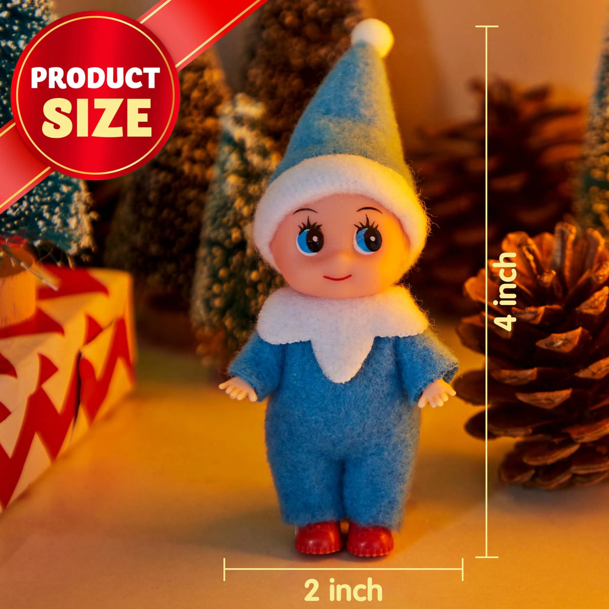 Blue Tiny Elf Soft Plush Christmas Doll