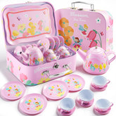 Fairy Blossom Tea Party Set for Girls Ages 3-6 - Leak-Proof Princess Teapot Set with Cups, Plates & Carrying Case