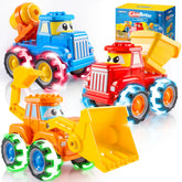 GlowRover 3-Pack Light-Up Construction Monster Truck Toys