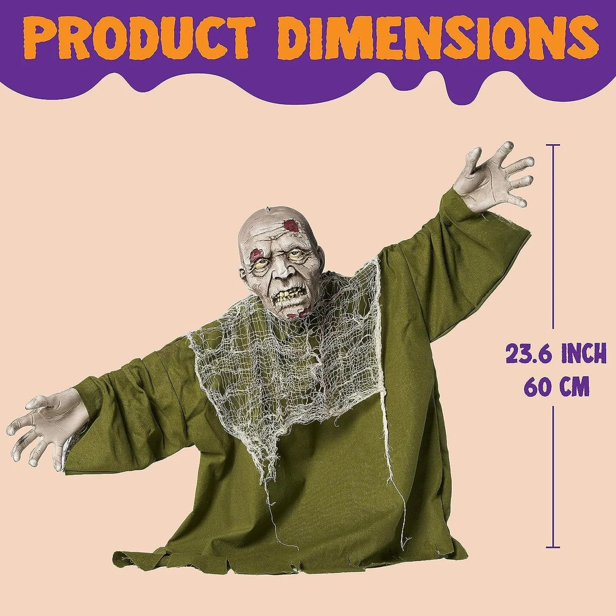 JOYIN Halloween Animated Zombie Groundbreaker with Movable Arms